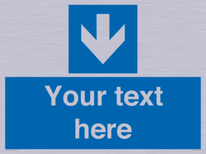 Custom Mandatory directional sign, blue arrow down